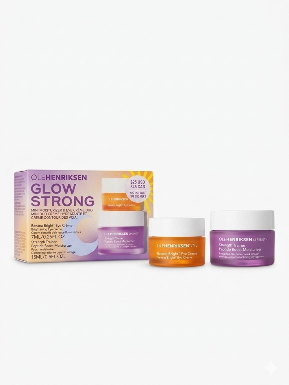 NIB Ole Henriksen Purple & Orange Glow Strong Eye Cream Duo Gift Set